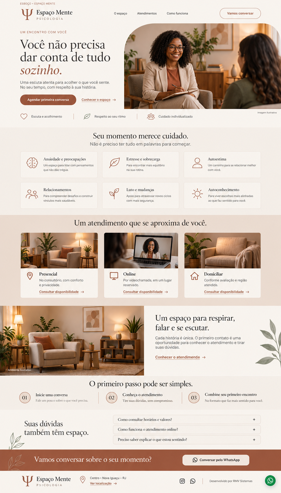 Prévia do layout aprovado do Espaço Mente Psicologia