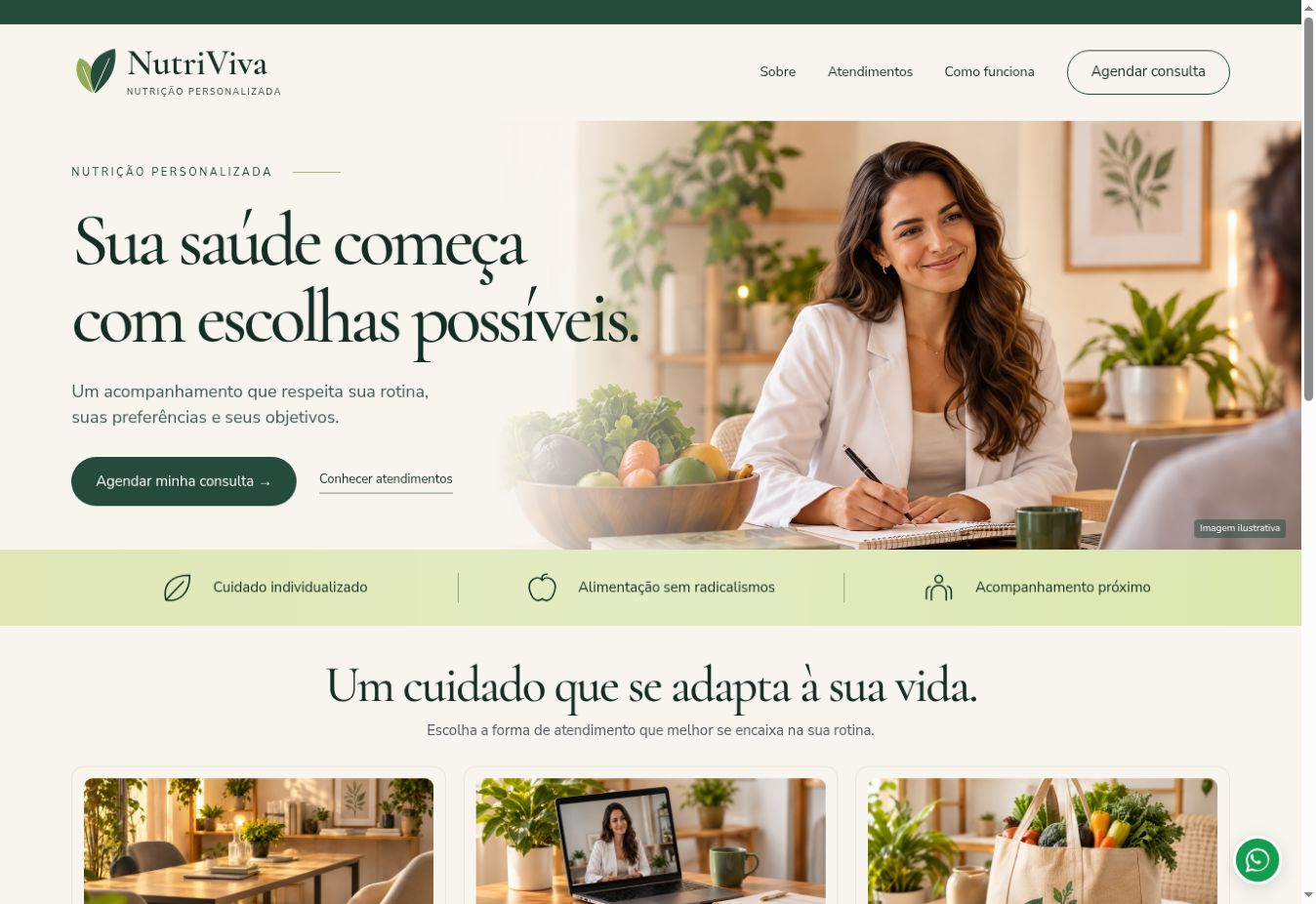 Novo layout publicado da NutriViva — Nutrição Personalizada